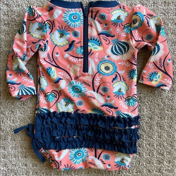RuffleButts Paisley Paradise Swimsuit 3-6m - Picture 4 of 4